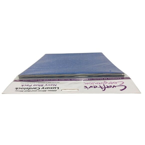 Crafters Companion Luxury Cardstock Navy Blue Pack Glitter Mirror Matt 30 Sheets - Picture 5 of 8